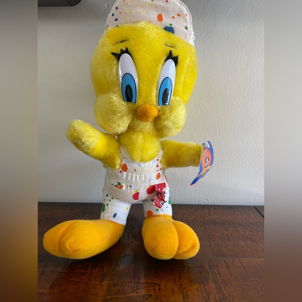 Looney Tunes TWEETY BIRD Painter 1998 Multi-Coloured Soft Plush Toy by ACE